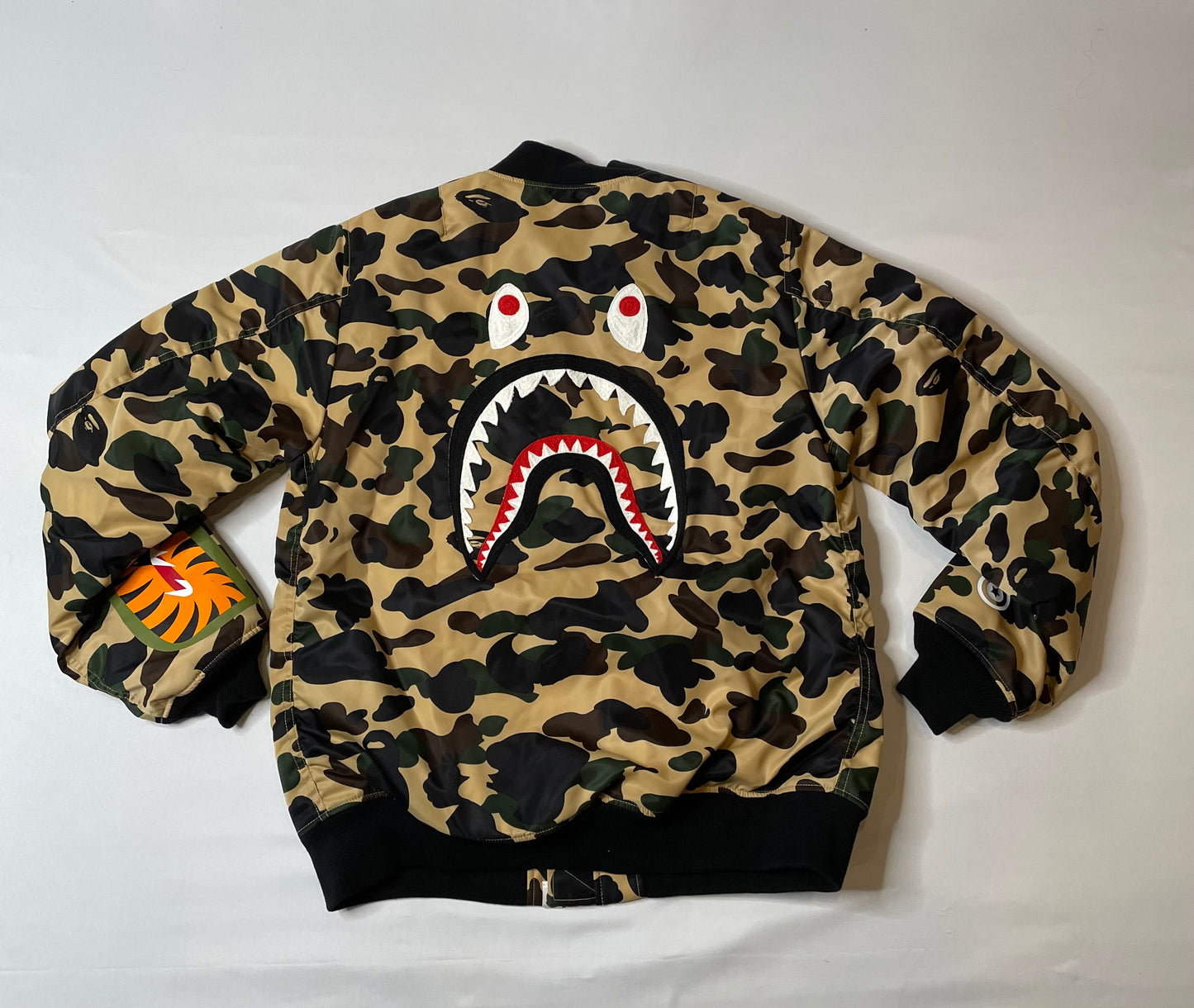 Bape Shark MA-1 Camo Bomber Flying Jacket