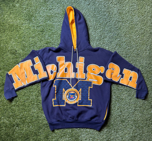 Vintage U of M Crest Spell Out Hoodie