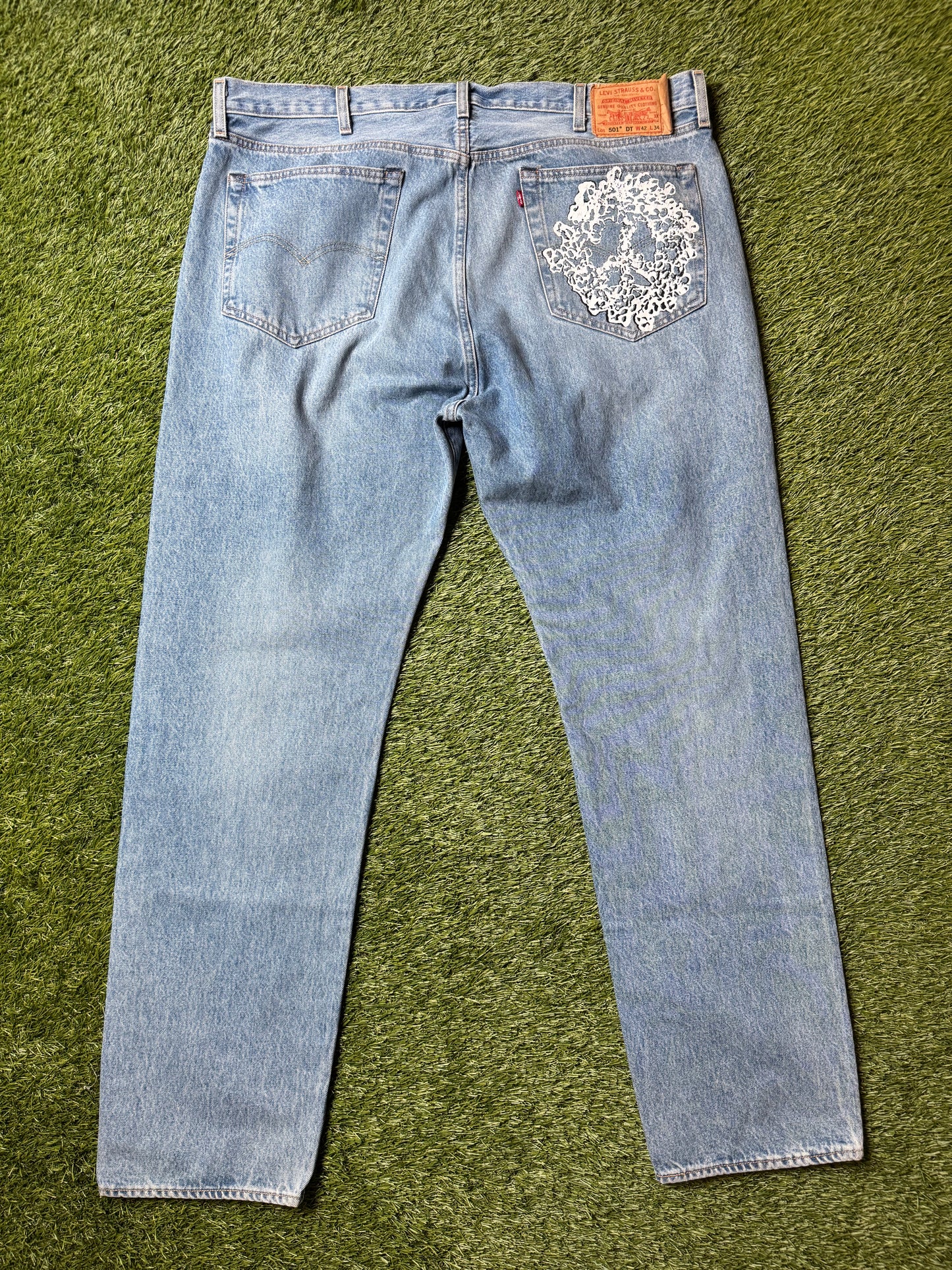 Denim Tears Peace In My Pocket Light Wash Jeans