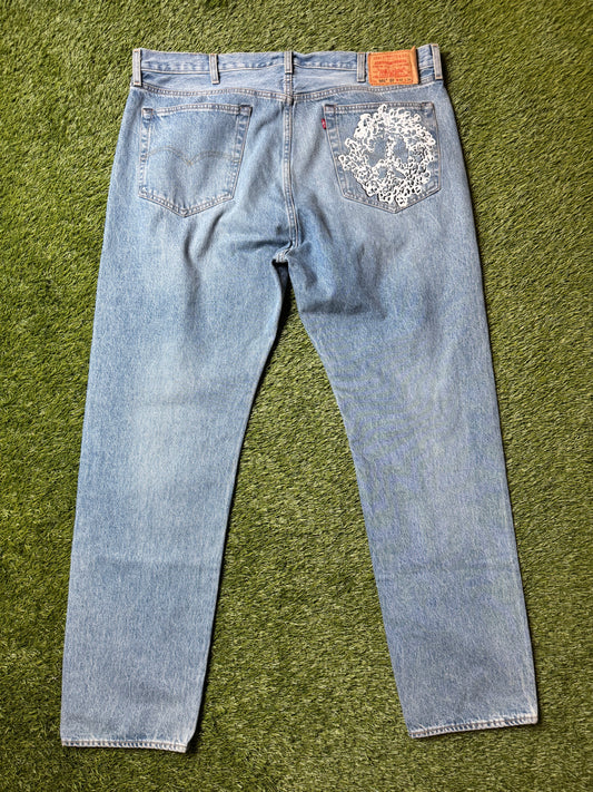 Denim Tears Peace In My Pocket Light Wash Jeans