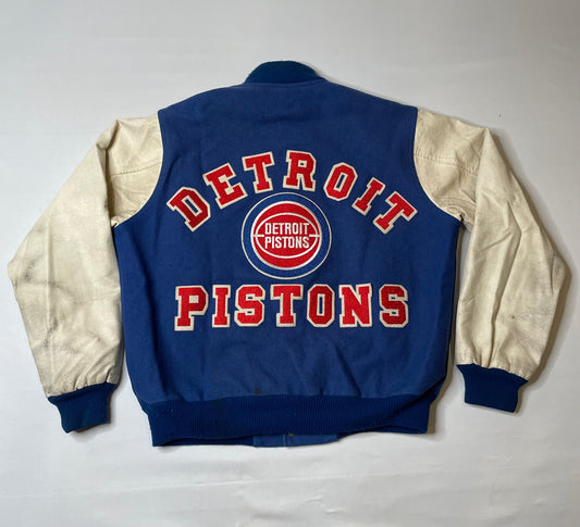 Vintage 80's Detroit Pistons Chalk Line Varsity Jacket