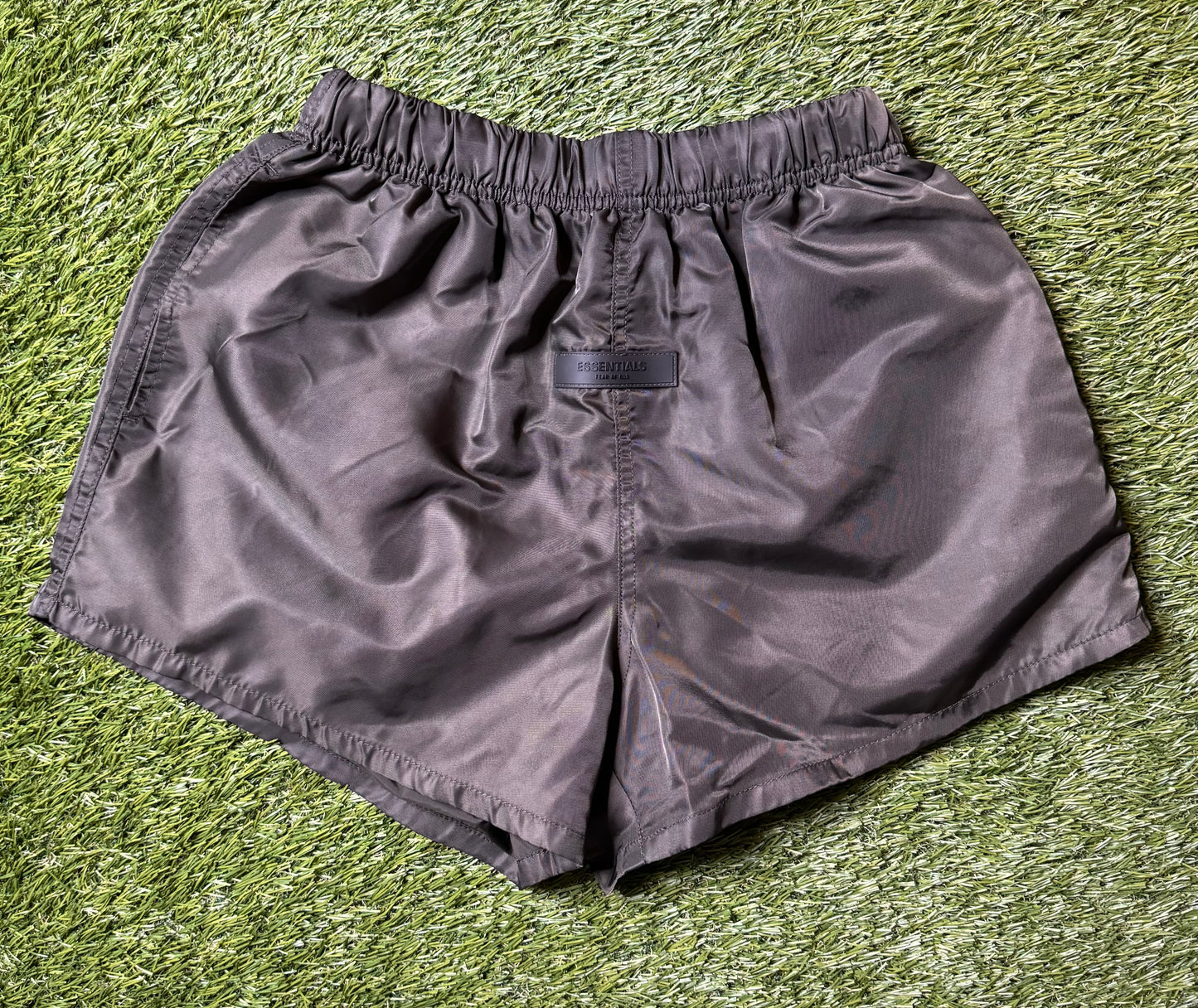 Essentials Brown Nylon Shorts