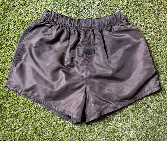 Essentials Brown Nylon Shorts