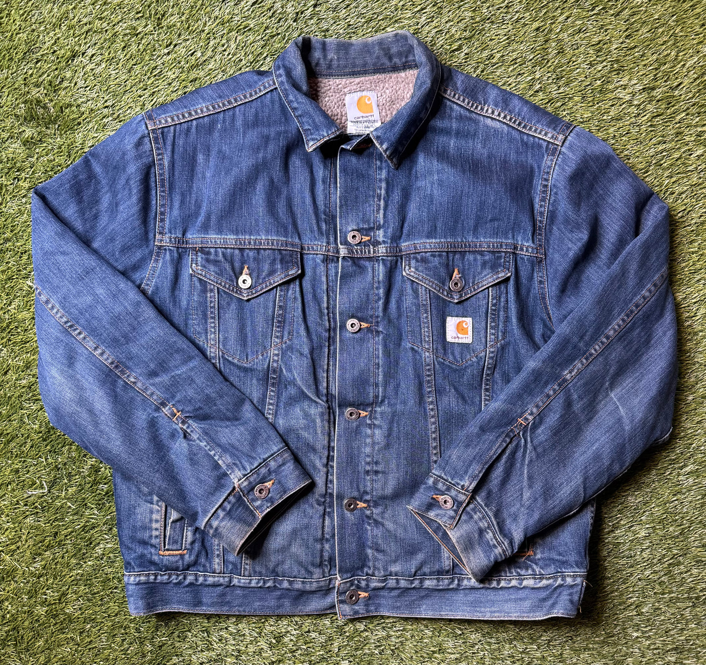 Vintage Carhartt Wool Lined Denim Jacket