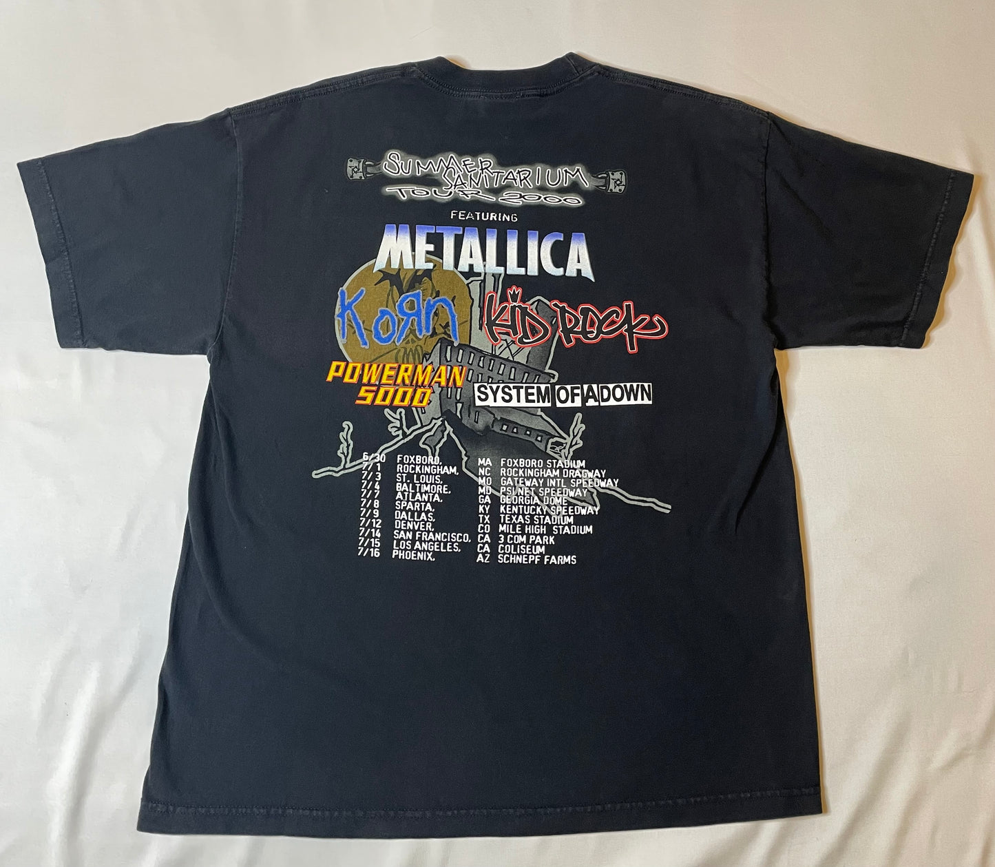 Vintage 2000 Metallica Summer Sanitarium T Shirt