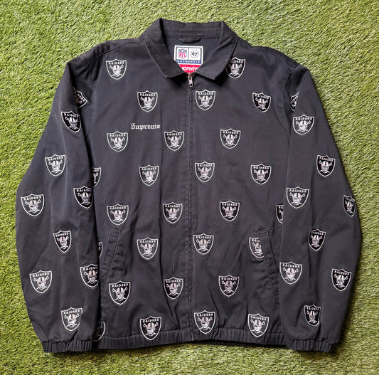 Supreme NFL x Raiders x '47 Embroidered Harrington Jacket