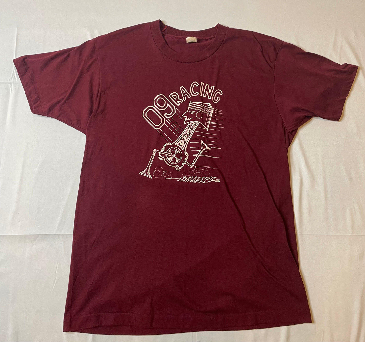 Vintage 80's Race Team T Shirt Maroon