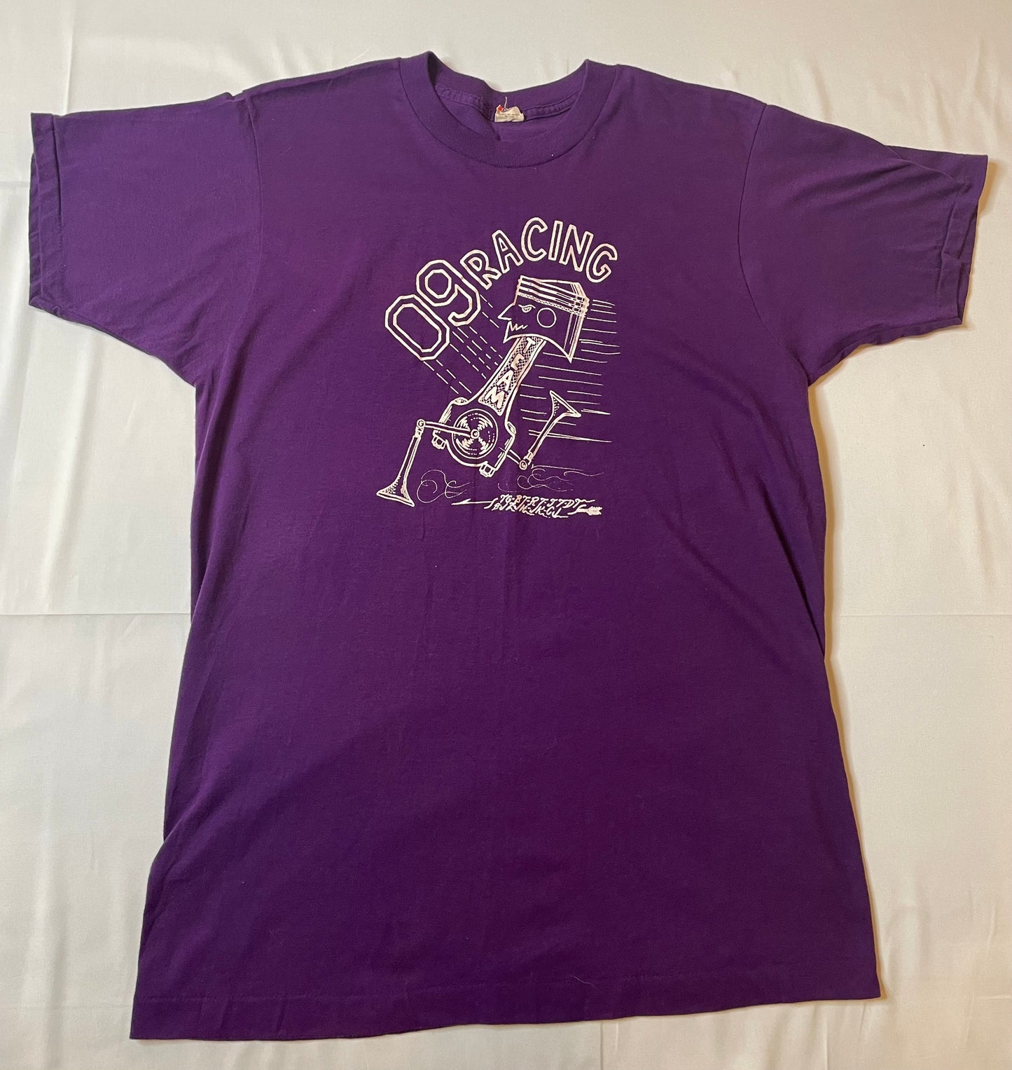 Vintage 80's Racing Team T Shirt Purple