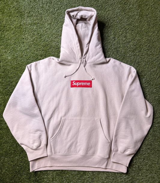 Supreme Box Logo Hoodie 2024 Beige/Red