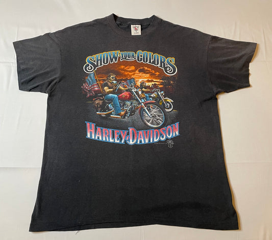 Vintage 1988 Harley Davidson Show Your Colors T Shirt