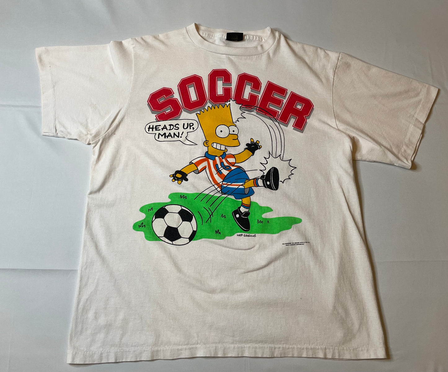 Vintage 1990 Bart Simpson Soccer T Shirt