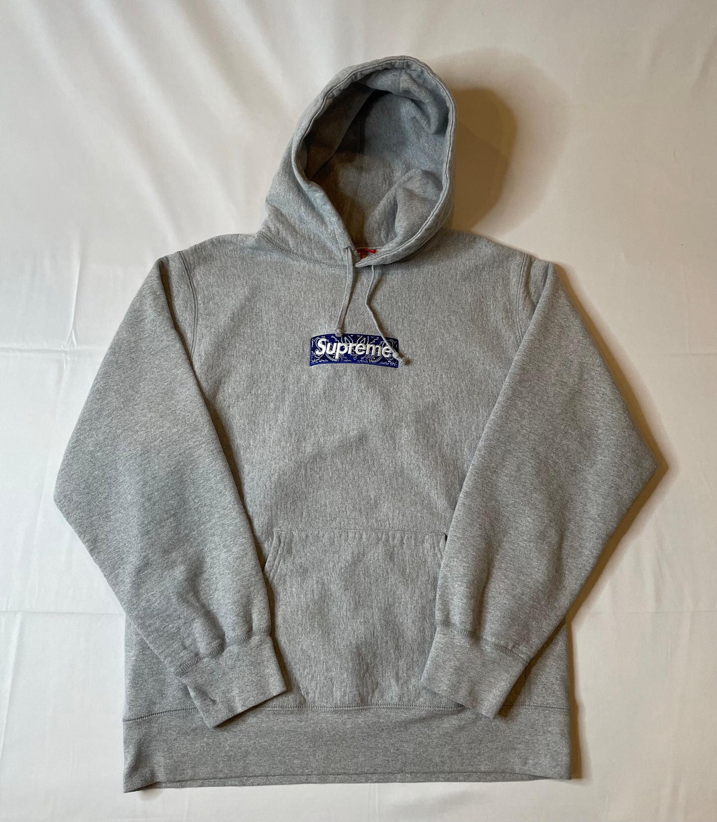 Supreme Bandana Box Logo Hooded Sweatshirt Heather Grey