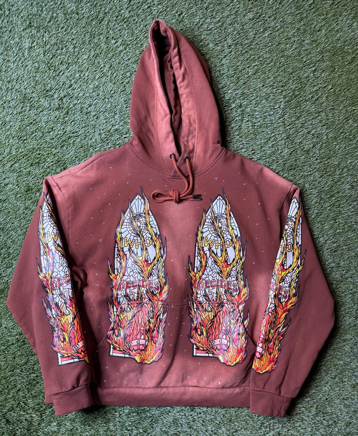Who Decides War Flame Glass Hoodie