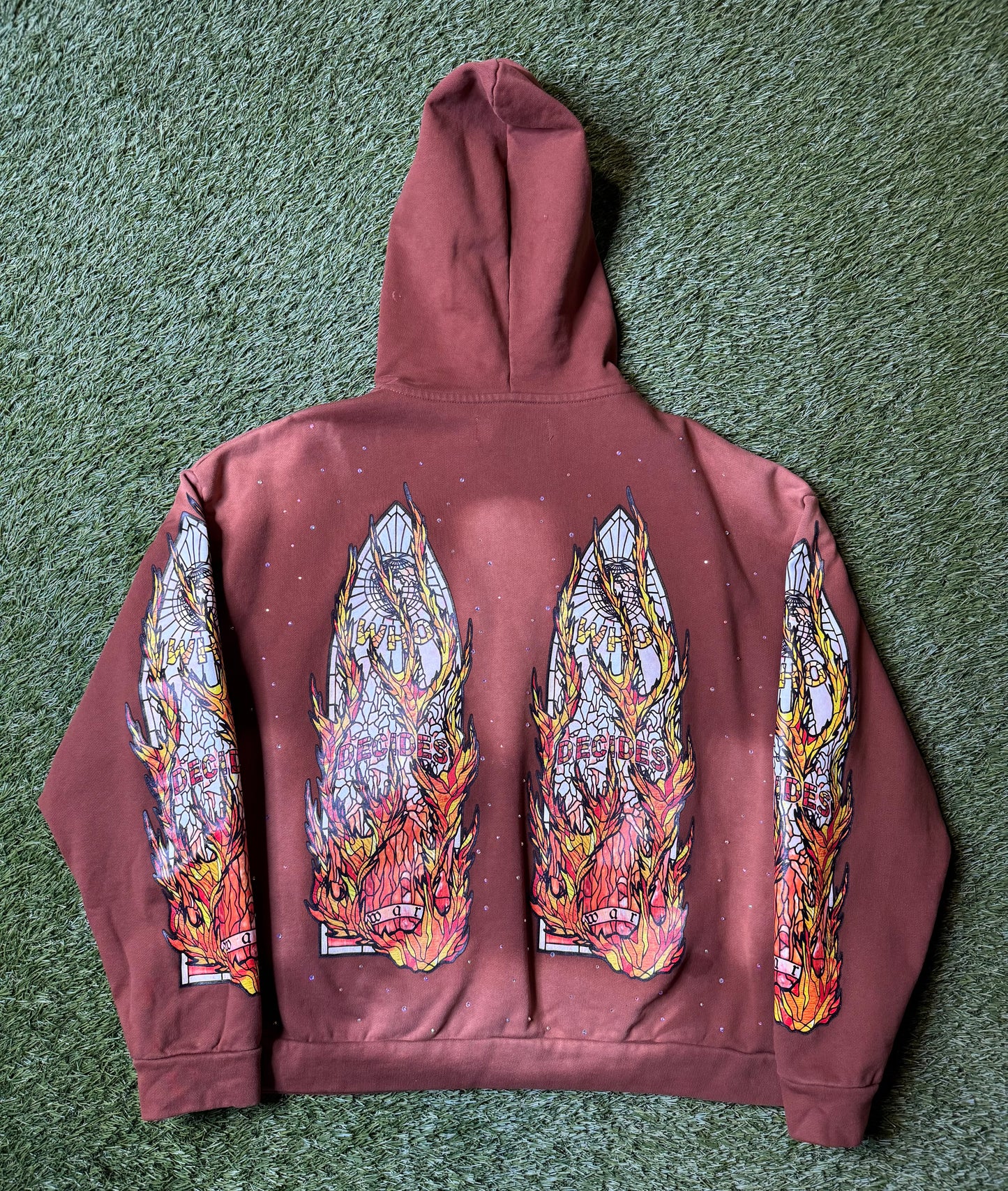 Who Decides War Flame Glass Hoodie