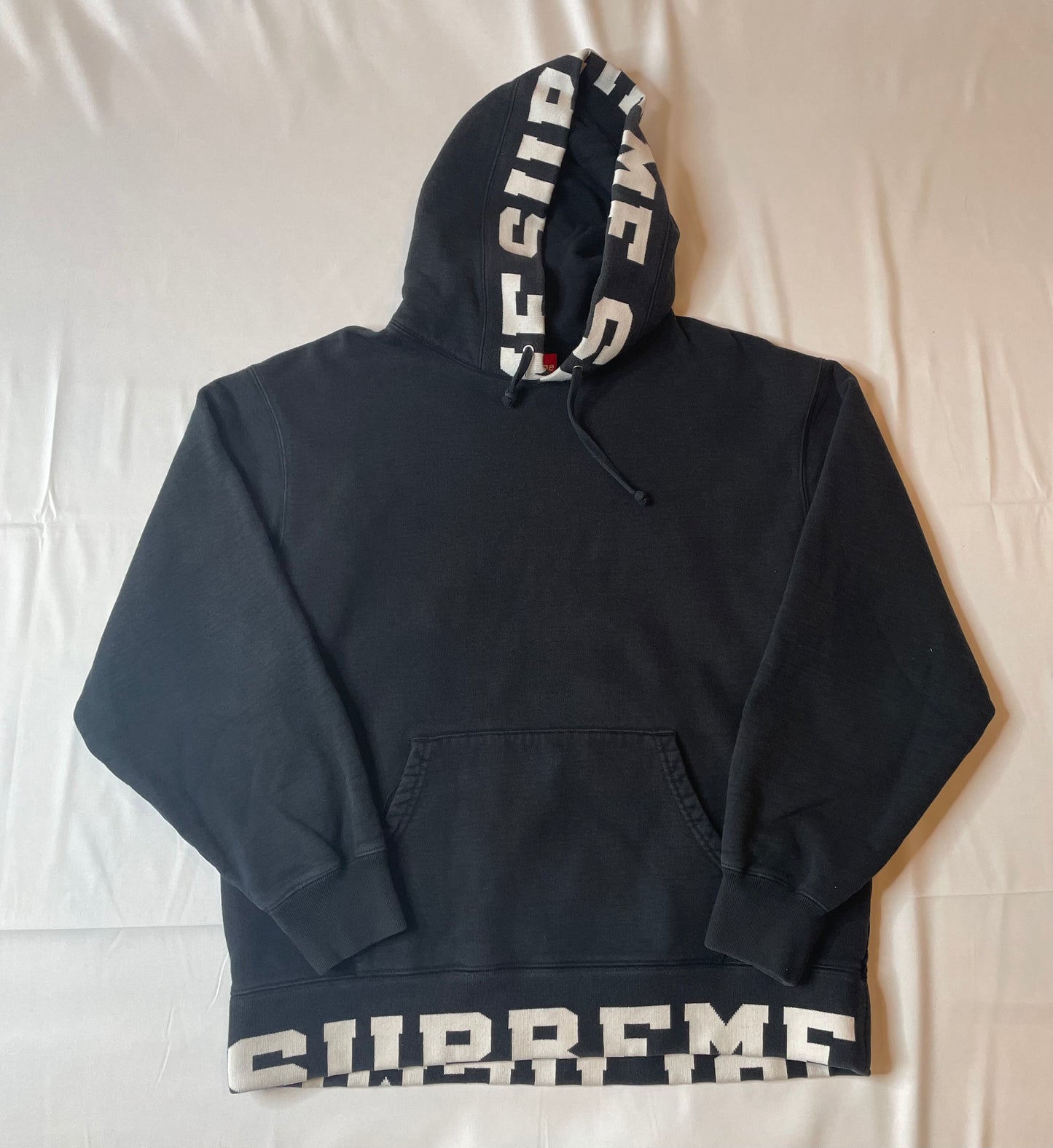 Supreme Cropped Logos Hooded Sweatshirt Black
