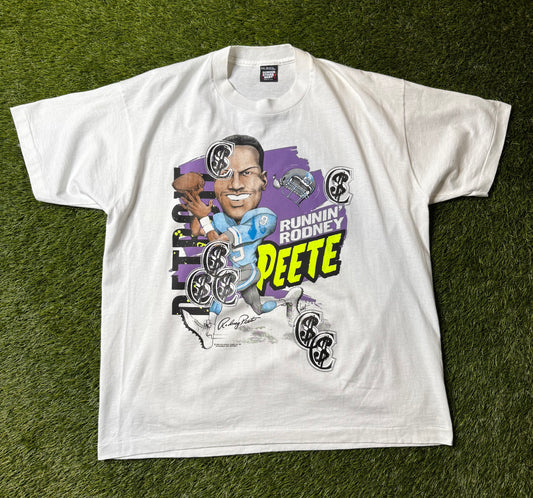 Chris Smokes Vintage Detroit Lions Rodney Peete T Shirt