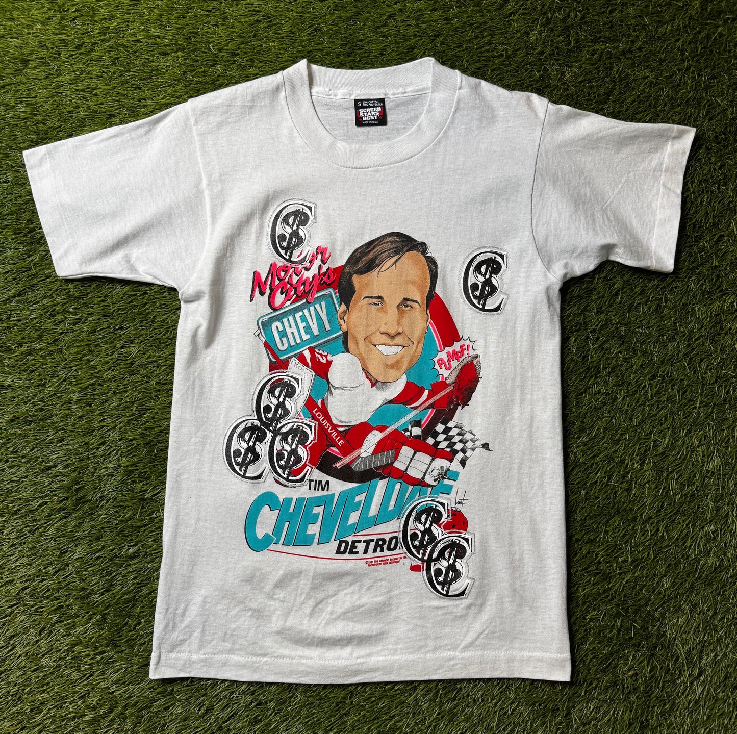 Chris Smokes Vintage Detroit Red Wings Tim Cheveldae T Shirt