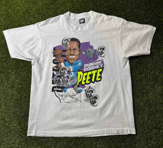 Chris Smokes Vintage Detroit Lions Rodney Peete T Shirt