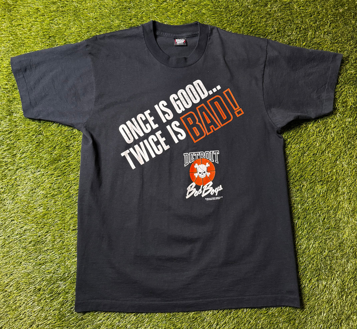 Vintage 1990 Detroit Bad Boys Twice is bad t shirt