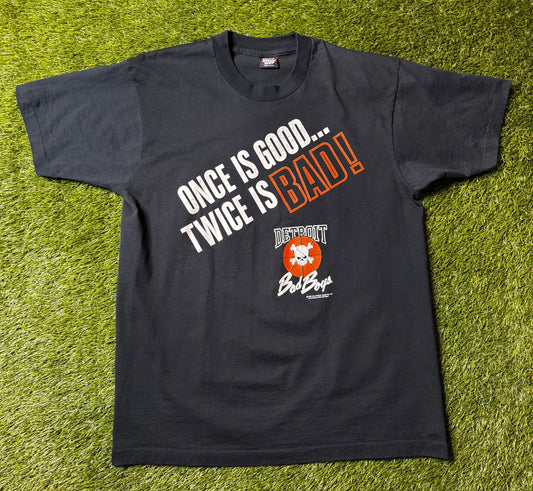 Vintage 1990 Detroit Bad Boys Twice is bad t shirt
