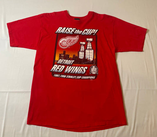 Vintage Detroit Red Wings Raise The Cup Tee Shirt