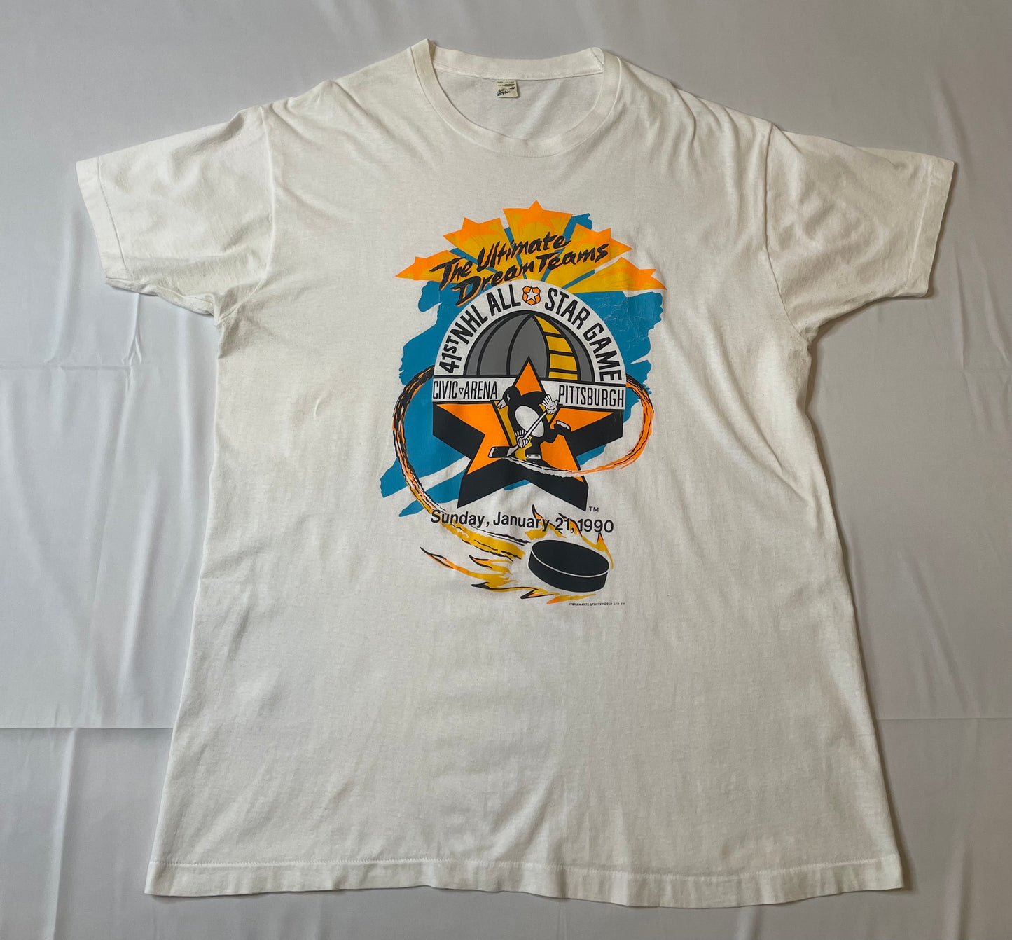 Vintage 1990 Penguins All Star Game Tee Shirt