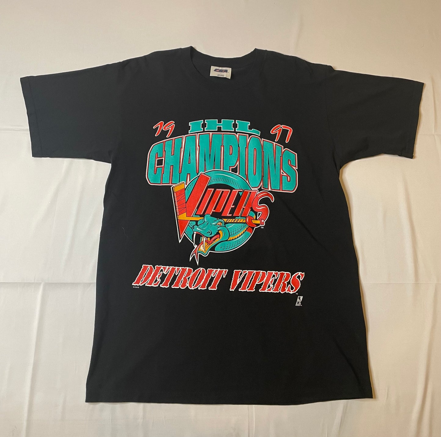 Vintage 1997 Detroit Vipers Champions T Shirt