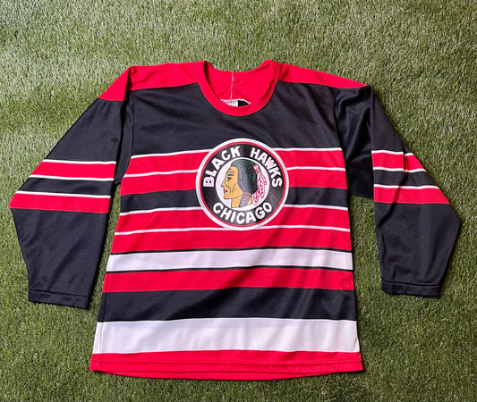 Vintage Chicago Blackhawks Striped CCM Jersey