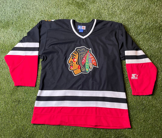 Vintage Black Chicago Blackhawks Starter Jersey