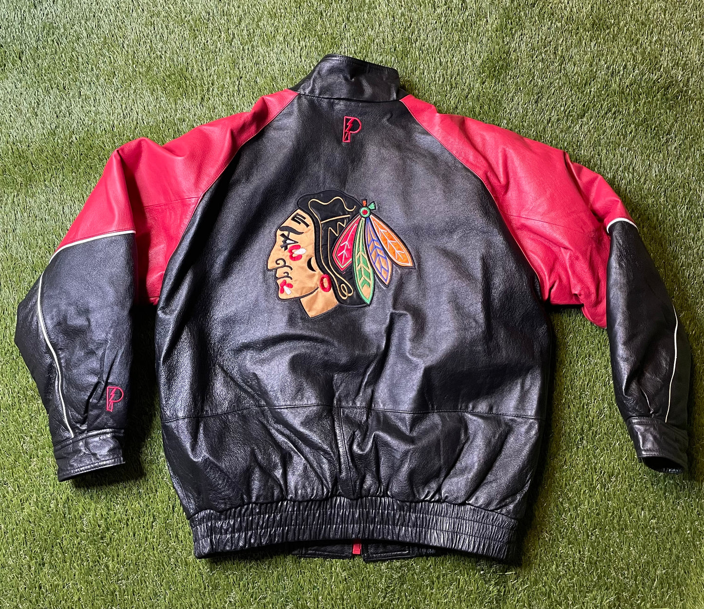 Vintage Chicago Blackhawks Pro Player Leather Jacket