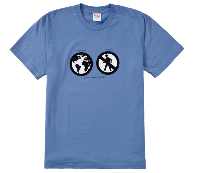 Supreme Save The Planet Slate T Shirt