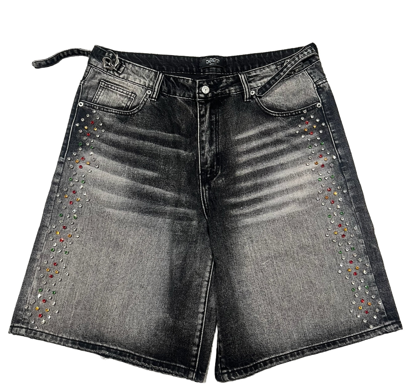 HMDD Black Washed Crystal Shorts