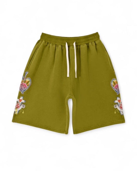 We are Righteous Risen King Shorts Moss Green